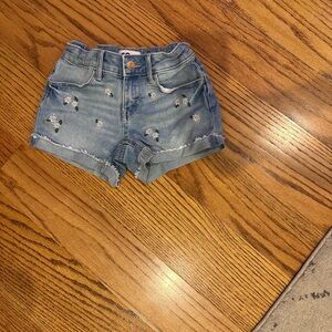 SO Girls Light Blue Floral Denim Shorts